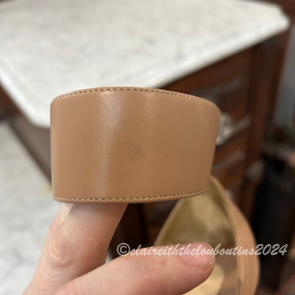 Christian Louboutin Fetish 130 Nude Ankle Cuff Heels size 39 RARE - Picture 7 of 7